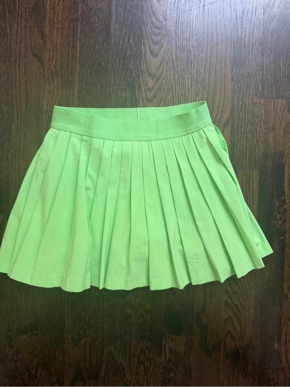 Athleta Girl Lime Green Pleated  Skirt With Built In Shorts
